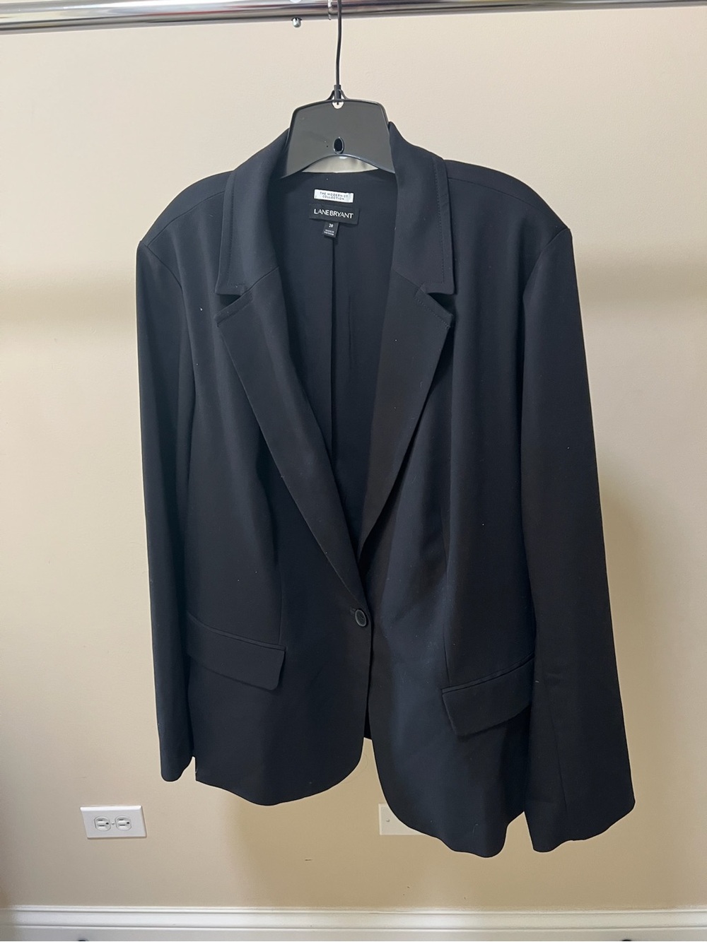 Lane Bryant Black Single-Button Notch Lapel Blazer
